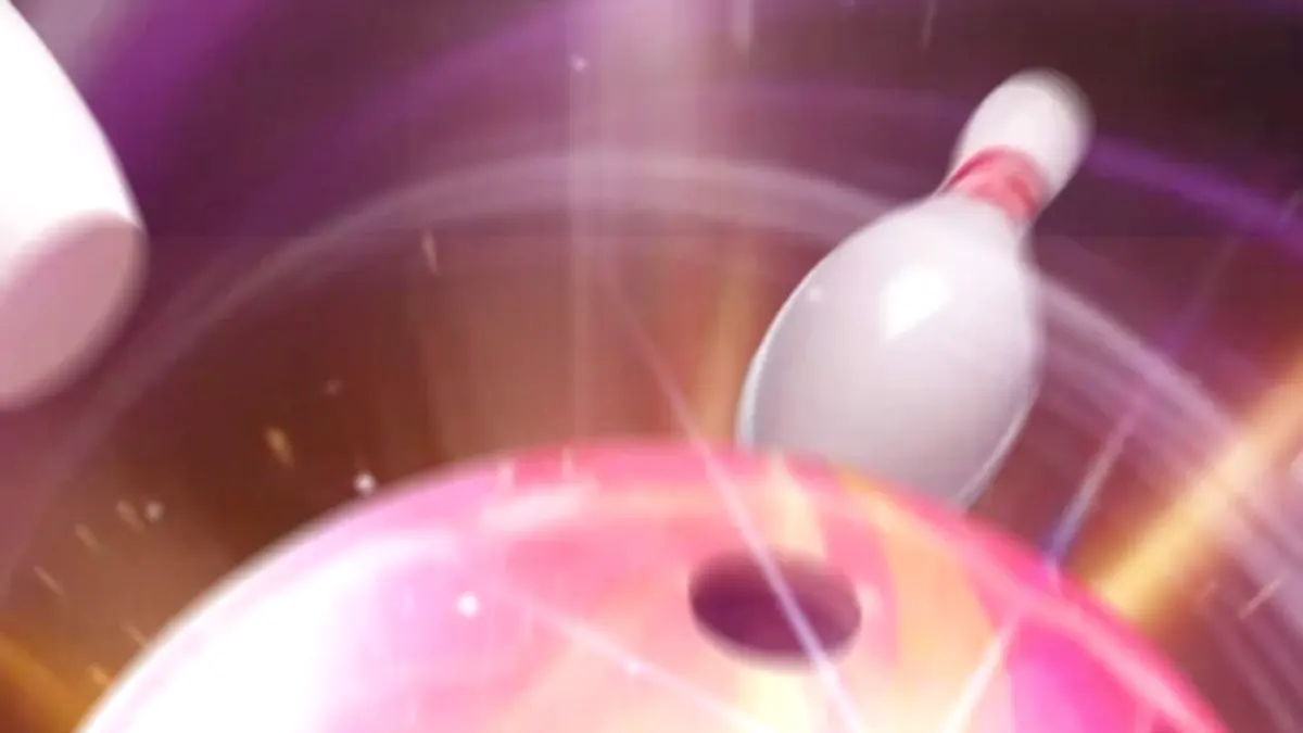 Tampilan visual neon dari slot Perfect Strike dengan simbol bowling